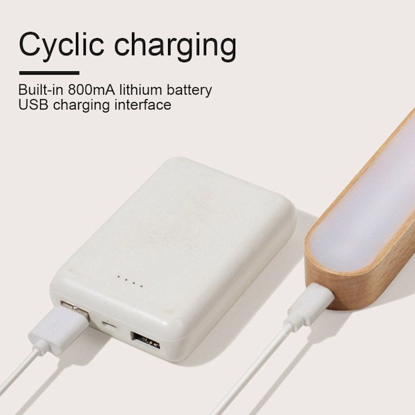Træ LED væglampe, batteridrevet væglamper, LED nattelys KLB