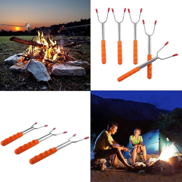 Teleskopiske grillspyd for marshmallows og pølser