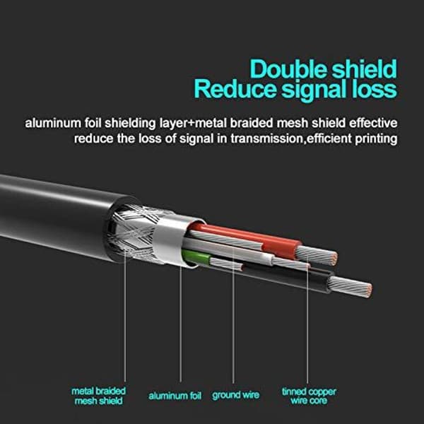 3m USB-skriverkabel 2.0 A hann til USB hann skannerkabel KLB