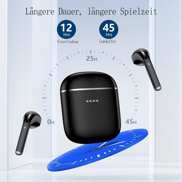 Bluetooth-kuulokkeet korvaan, langattomat Bluetooth 5.3 HiFi-stereosoundi, IPX7 KLB
