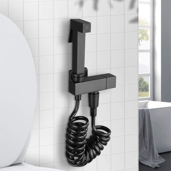 Multifunktionel kobber bidet sprøjte - sort - hånd - badeværelse KLB