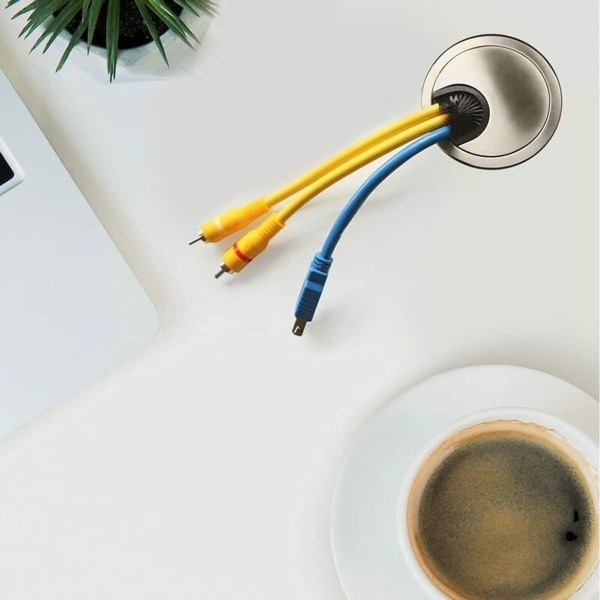 Kabelkanal/kabel/børstegennemføringer til skriveborde, borde og bordplader