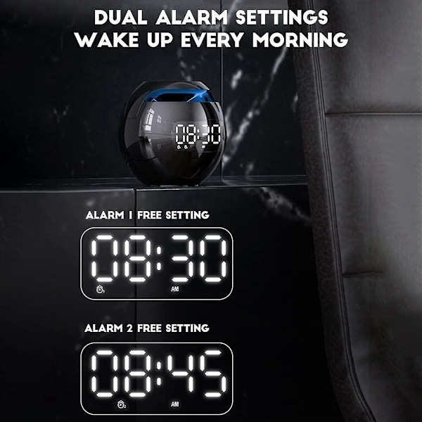 Digital väckarklocka för barn - multifunktionell, bas, Bluetooth, vit