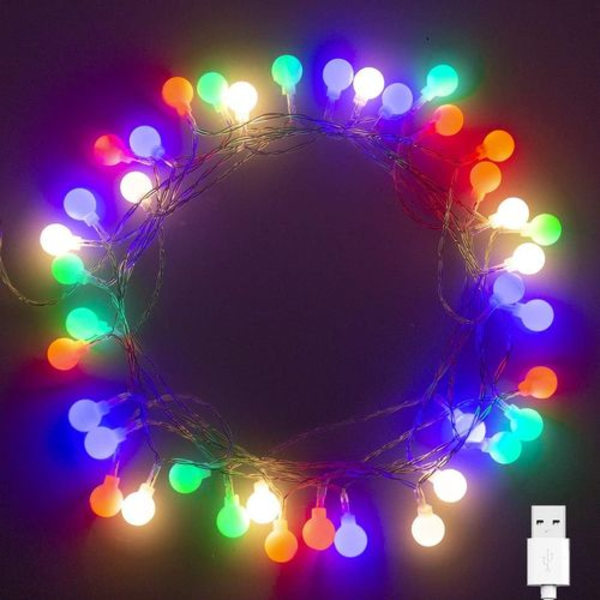 LED-ljusslingor 5m 50 LED batteridrivna ljusslingor med fjärrkontroll 8