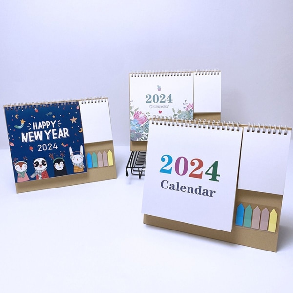 Skrivebords kalender 2024 Januar 2024-Desember 2024 12 Månedlig Wan Style1 KLB
