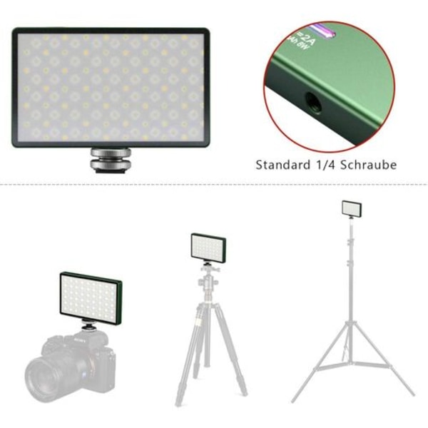LED-videoljus RGB LED-videoljus Aluminium USB-uppladdningsbart LED-videoljus