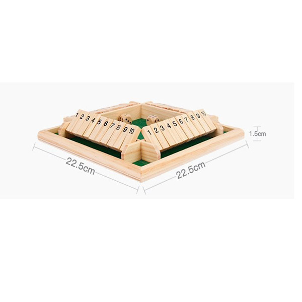 Kitchnexus Deluxe 4-Spillers Shut The Box Trespill Klassisk KLB