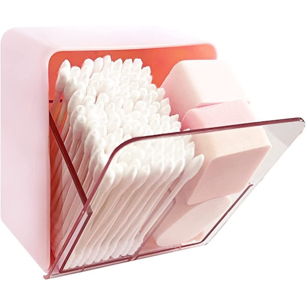 Bomuldskugleholder Bokse til Rose Bomuldskugler, Ekskl. Andre Genstande, Swabs, Rounds, Floss, Dispenser Container Box med 2 Rum, Organizer
