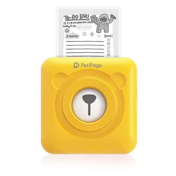 Mini fotoprinter - Bluetooth, Termiskt papper - 203 DPI - iOS, Android, Windows - Gul
