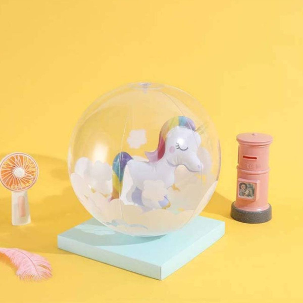 Vannpolo enhjørning, diameter 30 cm, transparent KLB