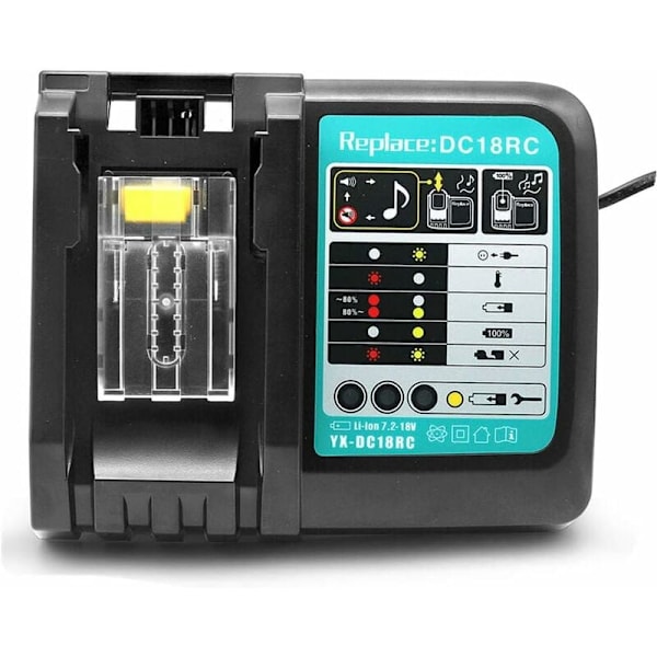 3A DC18RC Ersättnings Li-Ion Laddare för Makita 14.4V 18V BL1830 BL1840 BL1850 BL1815 BL1430 LXT400 EU Snabbladdare KLB