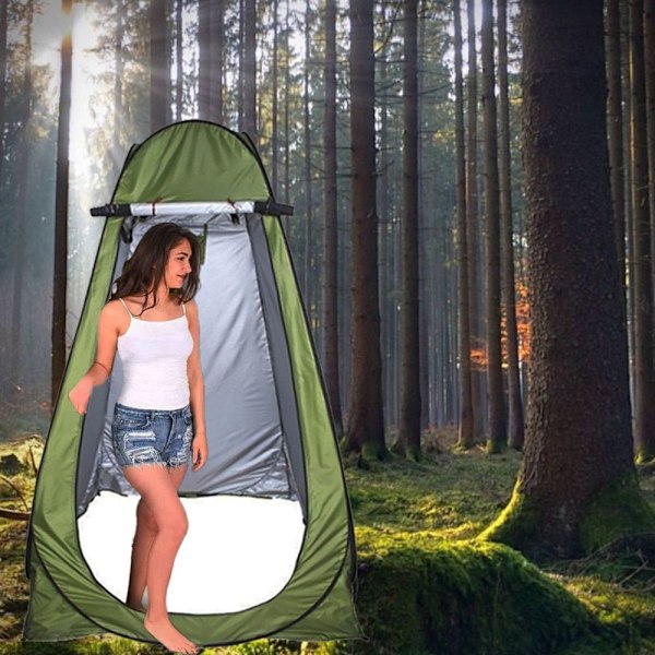 Pop Up Privattelt, Omkladningstelt, Bærbar Regnbeskyttelse med Vindue, Camping & Strand