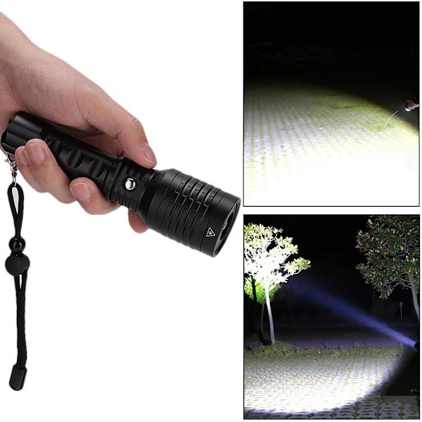 Kannettava LED-taskulamppu, vedenpitävä taskulamppu vihreällä laserilla KLB
