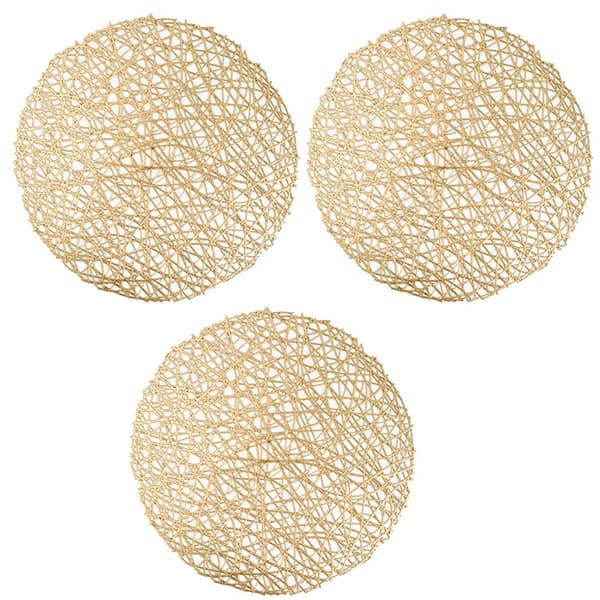 Pladser til spisebordet Metallic Hollow Out Line Circle Guld