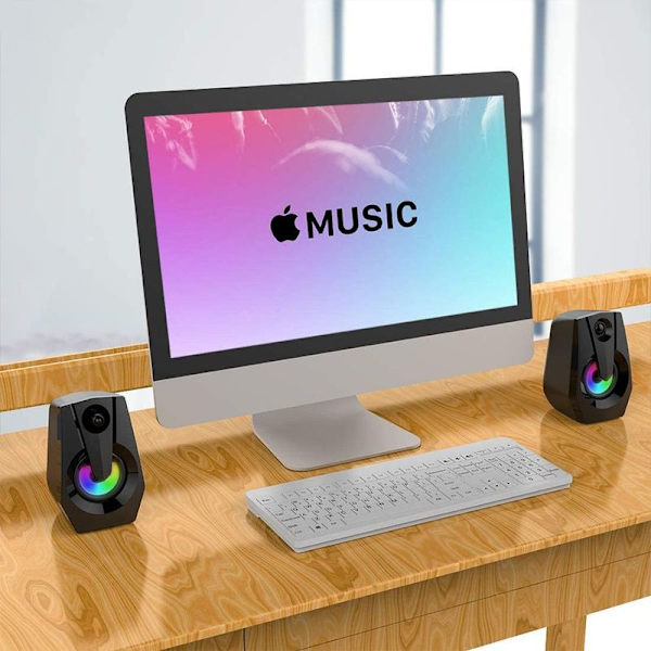 Computerhøjttalere, stereo 2.0 USB-multimediehøjttalere med