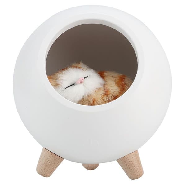 Søt kattenattlys, lite kjæledyrhus, LED-nattlampe KLB