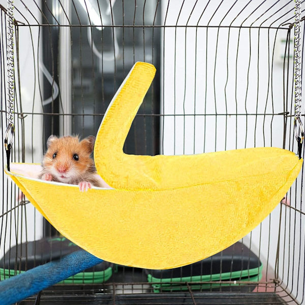 Bananformad hängmatta för hamster, husdjur, varm hängmatta, burtillbehör, mus, KLB