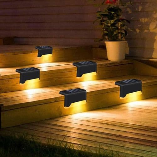 Solcellsdriven trappbelysning utomhus vattentät trapplampa LED trädgårdsdekoration