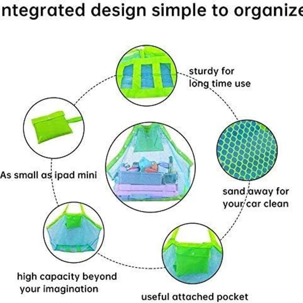 Mesh strandlegetøjspose grøn strandlegetøjspose, stor strand KLB