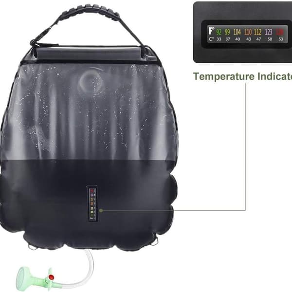 Solardusjpose 20L Solvarme Campingdusjpose med Avtakbar KLB