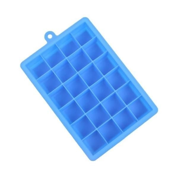 Square Silicone Ice Cube Maker Mold with 24 Meshes (Dark Blue)