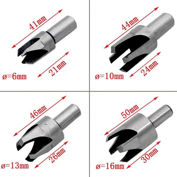 8 stk. End Caps Cutter Trebearbeidingsverktøy Treplugg Bits Treplugg Cutter