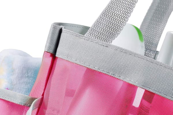 Tasku Suihku Caddy Tote, Mesh, Pink