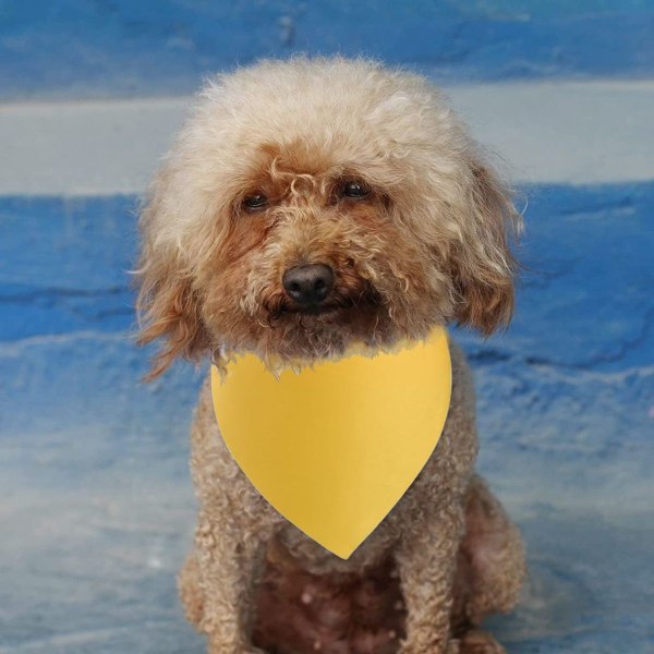 Hundebandanaer, vaskbare trekantede bomull vendbare hundetørklær, gule