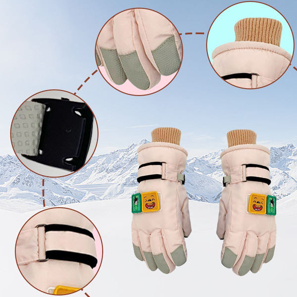 Vanntett vinter-skiglover for jenter, rosa KLB