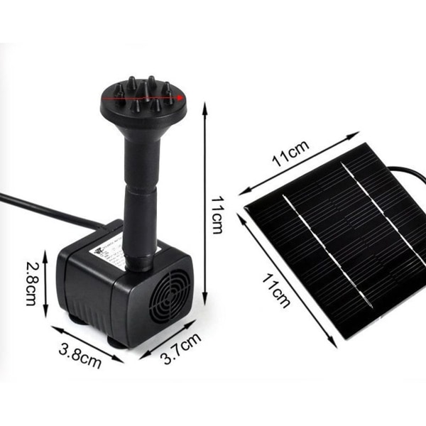 1,4 W fuglebad-fontene, maxin solcelledrevet vannpumpepanelsett