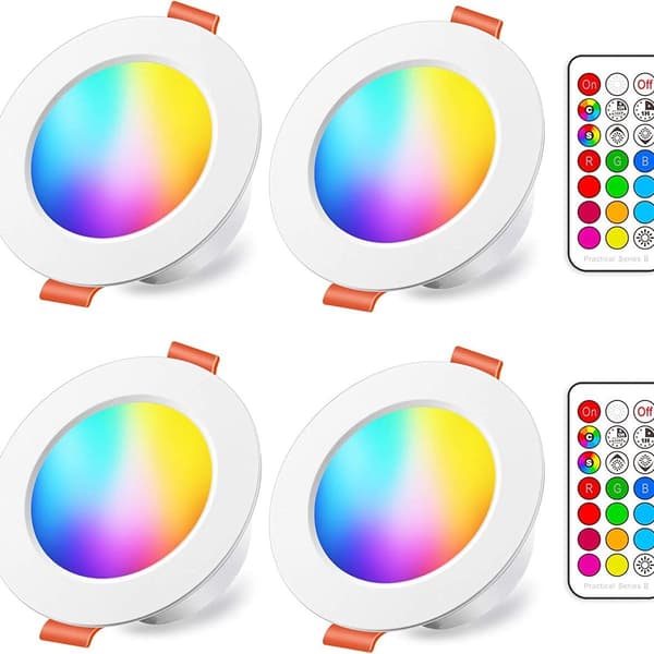 10W RGB Dæmpbar Varmt Hvid LED Downlight (Sæt af 4)