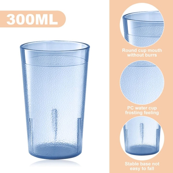 6 stk 300ml Frostmatte Plastkopper Stable