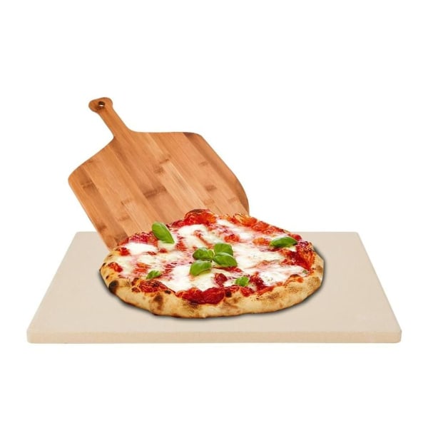 Fantastisk pizzabräda i trä. Bambu pizzaskal, permanent bakfolie och insats - KLB