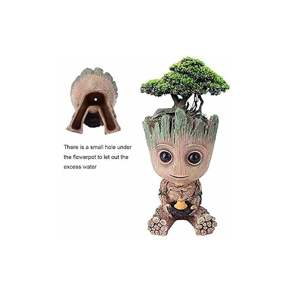Dekorativ blomkruka med dräneringshål i form av Baby Groot från Guardians of the Galaxy, 9 x 9 x 13 cm KLB