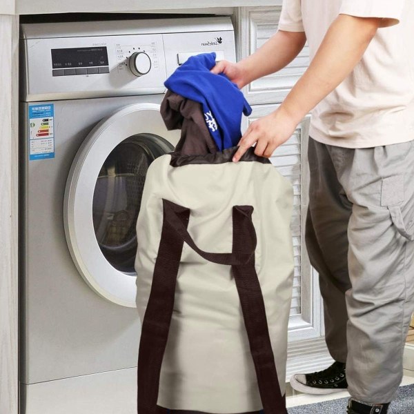Ryggsekk klesvaskpose med skulderstropper og nettinglomme, laget av nylon KLB