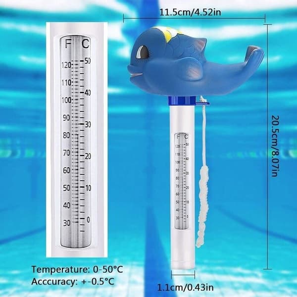 Flytende bassengtermometer med tau, støtsikker (haier)