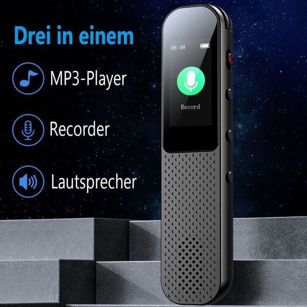 64 GB digital stemmeoptager Mini, 3072 Kbps stemmeaktiveret KLB