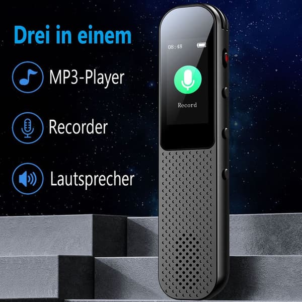 64GB Digital Diktafon Mini, 3072Kbps Stemmeaktiveret KLB