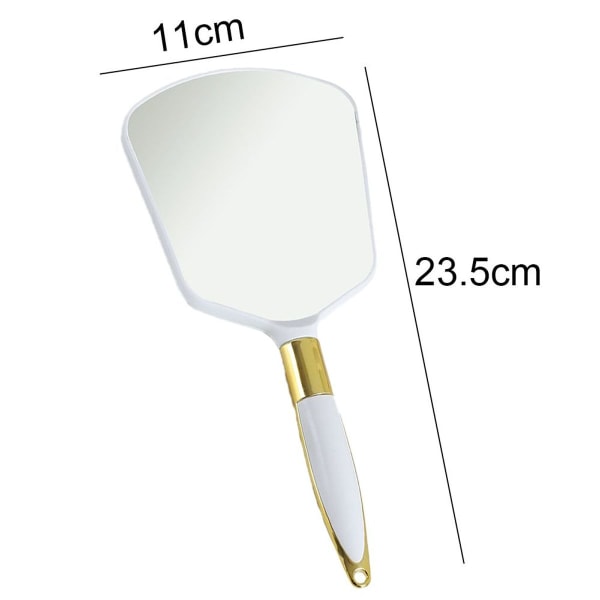 Hand Mirror with Handle for Vanity Makeup Home Salon White