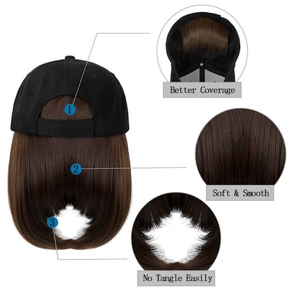 Baseballcaps med hårfølengelser rett kort bob frisyre Shape3