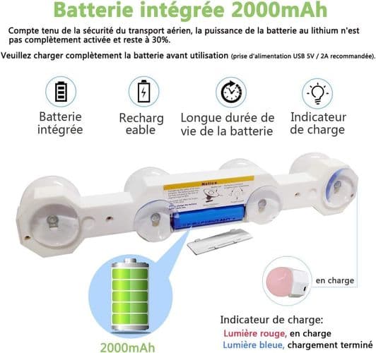 Stykke makeup lys, spejl lys, makeup lys, lysstyrke justerbar, USB/batt