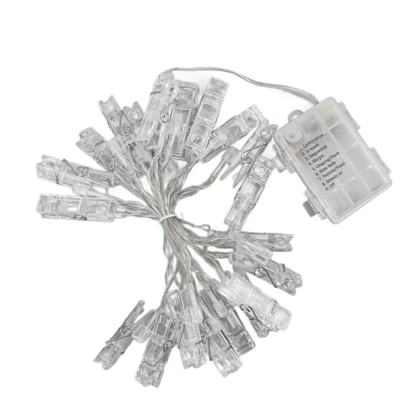 LED-fotoklips, 20 LED-er, 2 m, 8 lysmoduser, PC-materiale, romantisk KLB