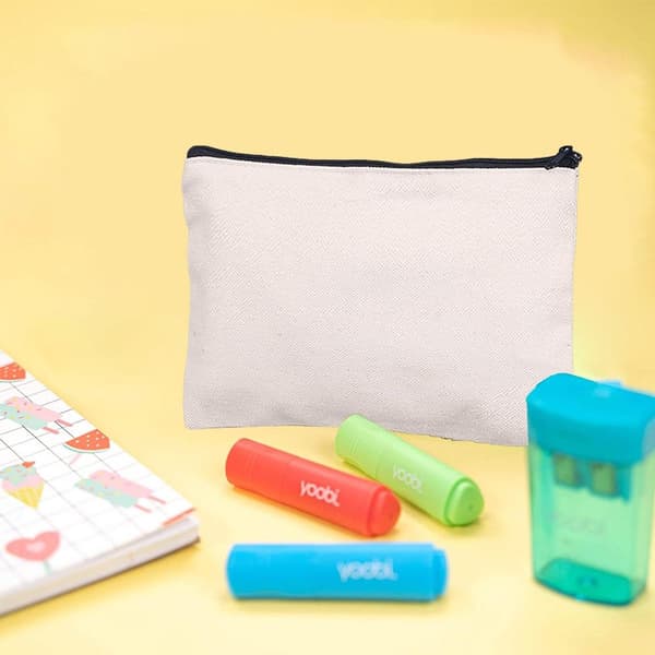 Blank Canvas Craft Bag for Pens Multipurpose Cotton Shape2 KLB