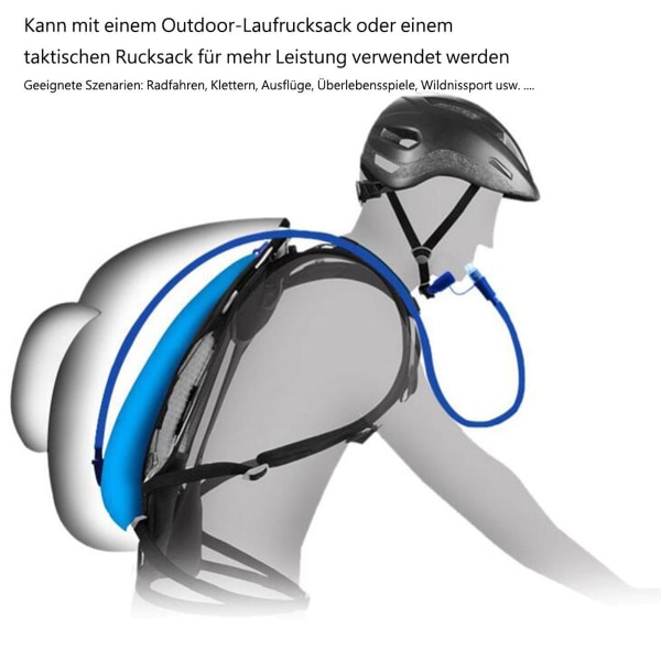 2L Hydrationssäck med Bitsventil, Läckagesäker Vattenbehållare