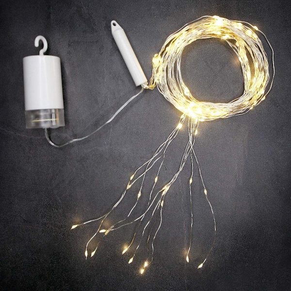 Led lyspakke, vandkande lyskæde 8 tilstande 200 LED varm hvid KLB