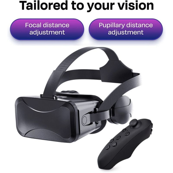 VR-kuulokkeet yhteensopivat - Universaalit virtuaalitodellisuuslasit Musta