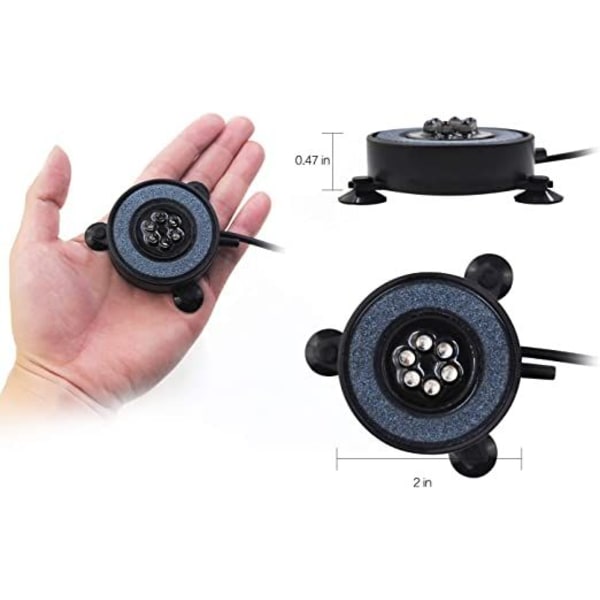 LED Akvarium Fiske Tank Luftsten Lys, Multifarvet Luftboble Sten Disk til Fisk