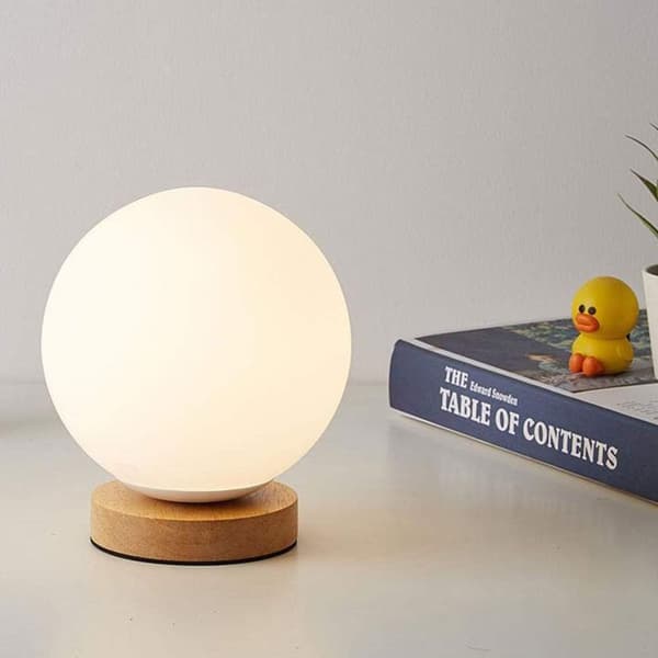 Træbordlampe, dekorativ bordlampe E27 KLB