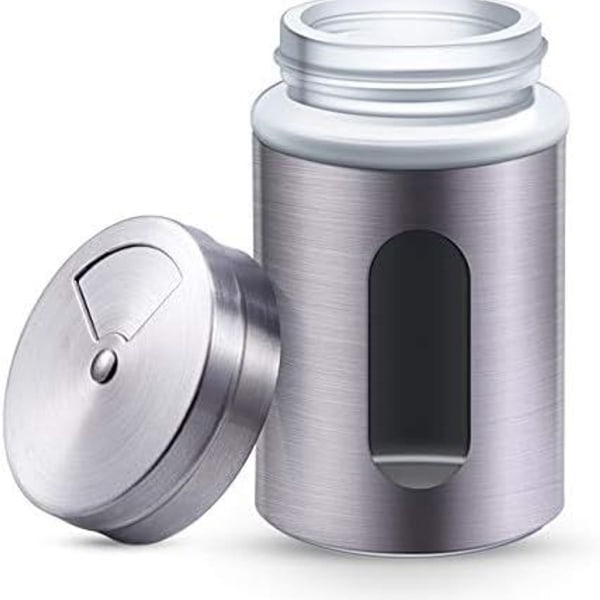 12 Kryddburkar Silver I Kryddskakare Rostfritt Stål Set 80ml I Med Visningsfönster & KLB