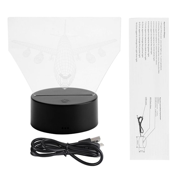 3W 4.5V USB 3D Natlampe Touch Control LED Bordlampe KLB
